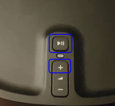 Sonos reset buttons on top of the Sonos 1. Sonos reset buttons on top of the Sonos 1.